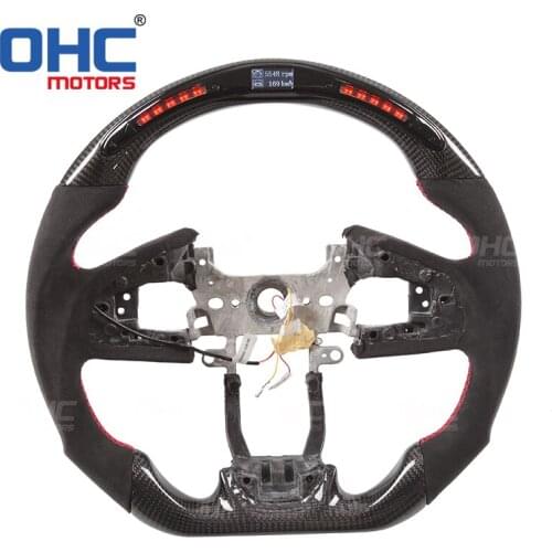 Real Carbon Fiber LED Steering Wheel compatible for Honda Civic LED Performance