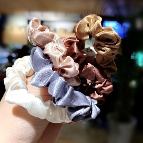 6Pcs/Set Women Elegant Silk Solid Colors Velvet Elastic HairBands Scrunchie Rubber Band Ponytail Holder Fashion Hair Accessories