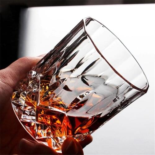 1Pcs Creative Reliefs carved heat resistant Crystal Whiskey Glass Cup Party Hotel Wedding Glass Gift Drinkware Chivas wineglass