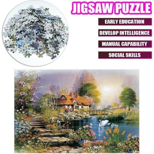 1000Pcs House Jigsaw Puzzle DIY Self Assembly Stress Relief Kid Education Toy