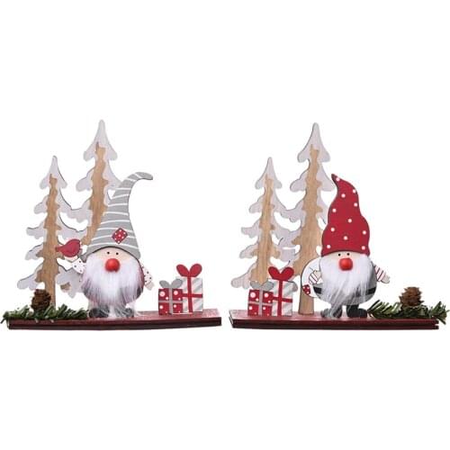 12 Pcs Christmas Decoration Swedish Gnome Santa Ornaments Wooden Tree Table Decor Handmade Toy Holiday Party Gift Wholesale X2