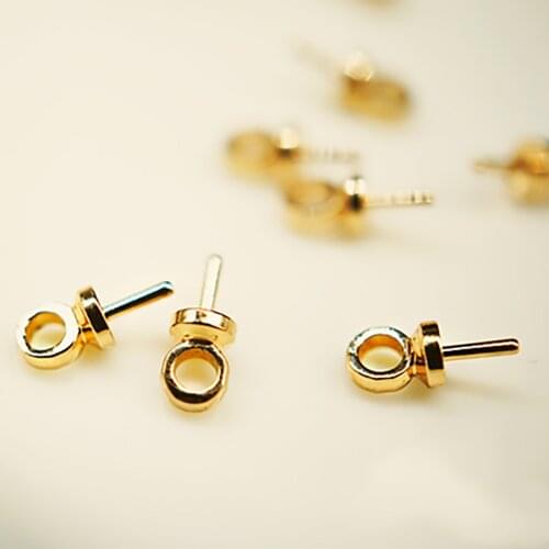 200pcs/lot 6x3mm Eye Pins Beads Charm Eye Bails Beads End Caps Clasps Pins Pearl Connectors For DIY Jewelry Makings Accessories