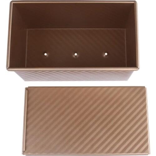 2019 New product , 450G golden Non-stick Toast box, bread mold metal cover toast box