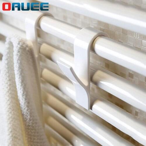 White Hook Heated Towel Rack Radiator Bracket Bathroom Hook Clothes Hanger Soft Scarf Rack Towel Rack Bathroom Hook Holder