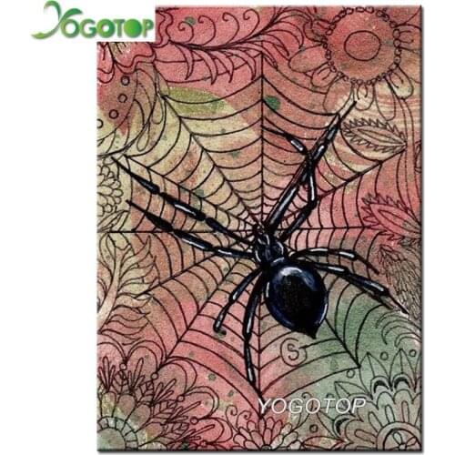 Diy Diamant Painting black spider Square round Diamond Embroidery sale diamond patterns Mosaic Cross Stitch animal art YY1877
