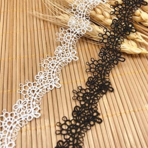 2.7CM Wide White Water Soluble Lace Polyester Embroidered Trim Collar Applique Curtains Dress DIY Sewing Supplies