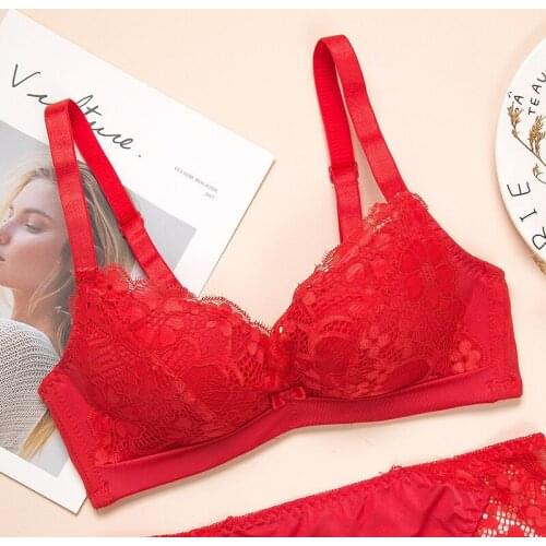 New pattern Wireless sexy Lace Comfortable bra Gather together No trace Adjustment type sexy Small chest Underwear girl