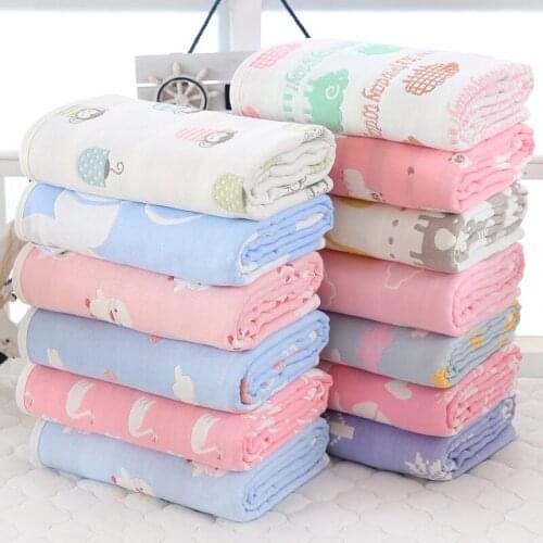 Baby Blankets Newborn Muslin Cotton 6 Layers Thick Swaddle Kids Receiving Blankets Children Autumn Cover Bedding