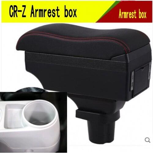 For CRZ CR-Z armrest box central Store content Storage box with cup holder USB interface phone holder