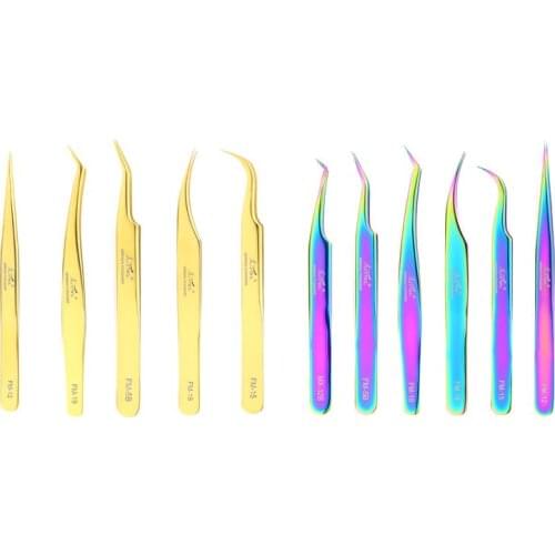 Funmix Accurate Lashes Tweezers Makeup Grafting Fan Eyelashes Tweezers Professional for 3D 6D Volume Eyelash Extension
