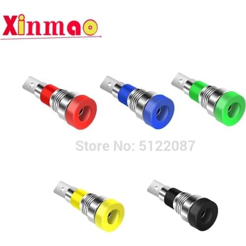 5Pcs Brass 4mm Banana Female Jack Panel Mount Test Socket Connector for Non-Shrouded Banana Plugs