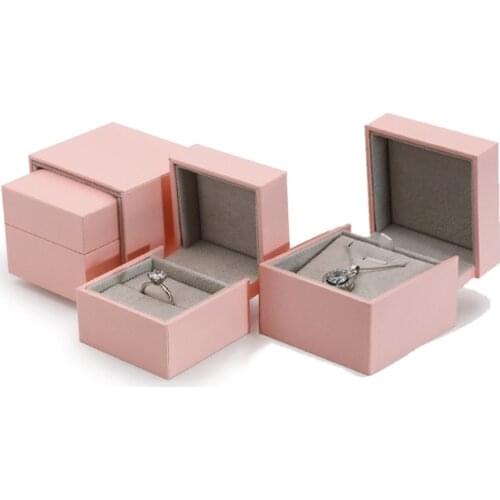 Pink Special Malposed Design Wedding Jewelry Storage Box Delicate Gift Packaging Rings Pendants Boxes