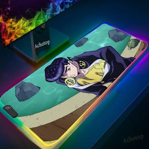 RGB Jojo Bizarre Adventure Anime Gamer Play Mats Locking Edge Mouse pad Gaming Washed Mouse Pad Durable PC Anti-slip Mouse Mat