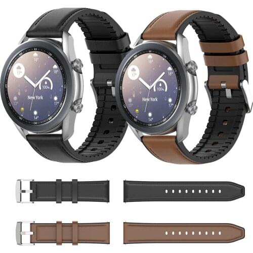 For Samsung Galaxy Watch 3 Leather Silicone Strap Watch3 45mm 41mm Band Gear S3/Active 2/Galaxy 46mm Watchband Bracelet Belt