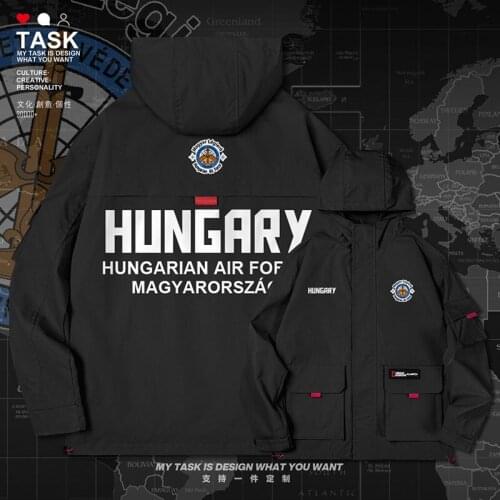 Hungary Hungarian HUN men jacket hooded air force logo army fan mens clothing jackets Military mens Tactical clothes autumn