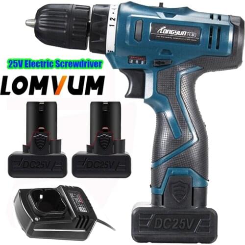 Longyun 25V Multi-function Rechargeable Lithium Battery Wireless Electric Drill Home cordless Electric Screwdriver hand tool set