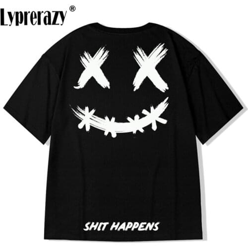 Lyprerazy Fashion Oversized Funny Grimace Printing Men T Shirt Summer Hip Hop Short Sleeve Loose T-Shirt Cotton Casual Tees Tops