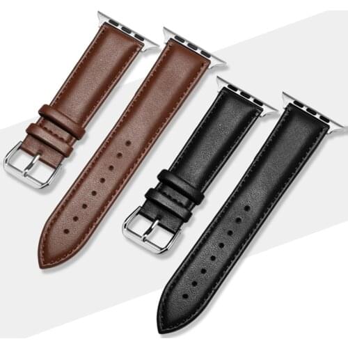 Soft Genuine leather Sports Band For Apple Watch 4 3 2 1 38MM 42MM Bands Rubber Watchband Strap for Iwatch series 4 40mm 44mm