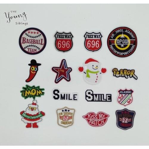 New arrive English Alphabet Embroidery Patches Stripes Sticker DIY Clothing Iron on patch Badges Accessories Craft supplies