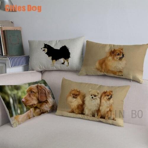 Finnish Spitz dog Waist pillows cushion cover new Year decorative sofa Valentines Day gift 30x50 cm Lumbar pillow case almofada
