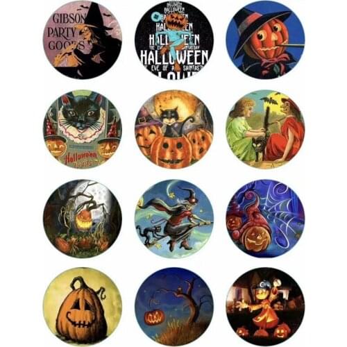 50PCS Charm All Saints' Day Alloy Snap Button Charms Time Gem Jewelry For 18MM DIY Button Snap Bracelet Necklace For G