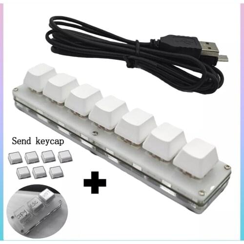 Portable 7 Keys Keyboard USB Interface Custom Macro Mechanical Keyboard Support for Android Laptop Desktop PC Computer