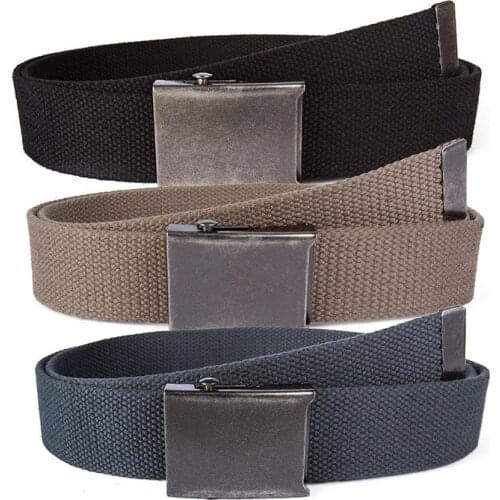 New Unisex belt solid color Canvas Automatic buckle Men belt tactics multifunction outdoor Casual Men and Women belt