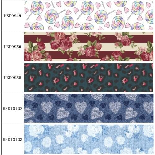 22MM 25MM 38MM 50MM 75mm Printed Pattern on Grosgrain Ribbon for diy ribbon