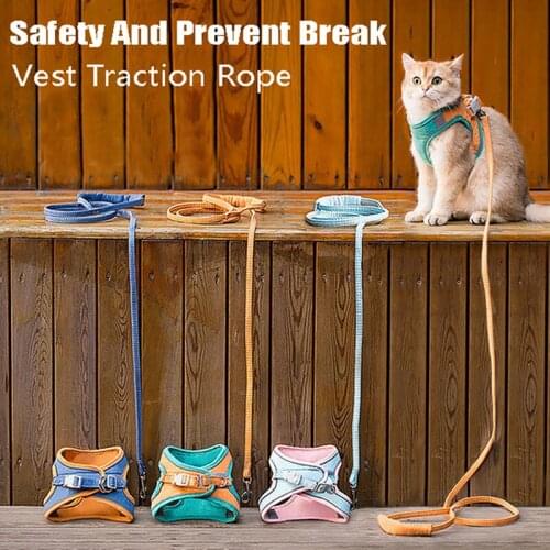 Pet Harness + Leash Set Adjust Training Walking Leads for Small Cats Dogs