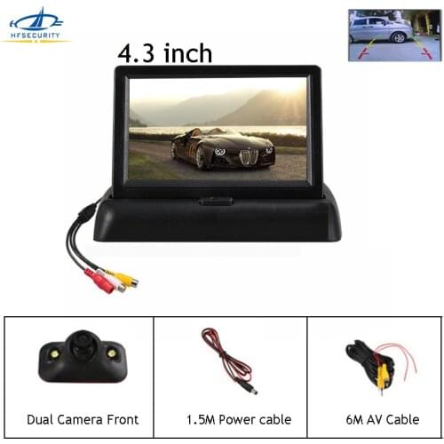 HF 4.3 Inch HD Foldable Car Reverse Monitor Kits Light Version Rear View LED Camera TFT LCD Display Screen Mini TV Monitor