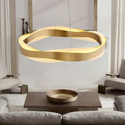 Modern post-modern chandelier brushed gold round hanging lamp living room loft lustre design creative ceiling chandelier Люстра