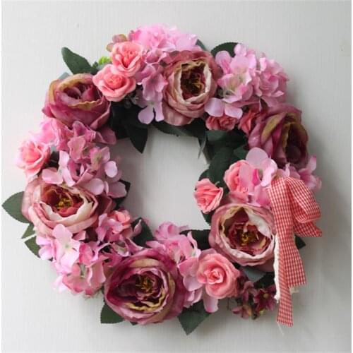Wedding Flower Home Decor Wedding Car Decoration Flower Silk Wreath Party Supplies