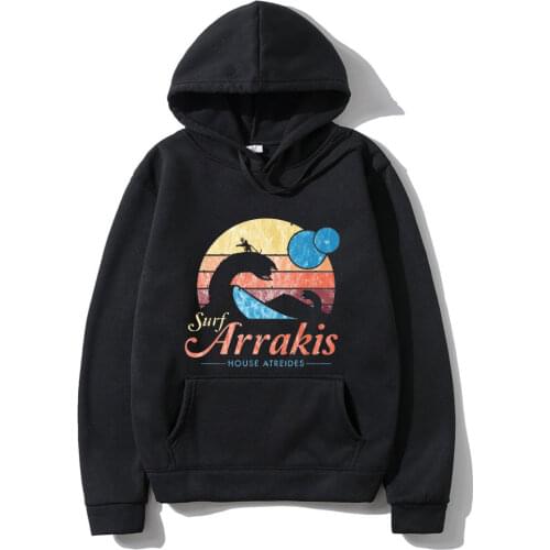Visit Arrakis Vintage Distressed Surf Dune Hoodie Men Women Fashion Oversized Hoodie Loose Streetwear Simple Outdoor Sweatshirt