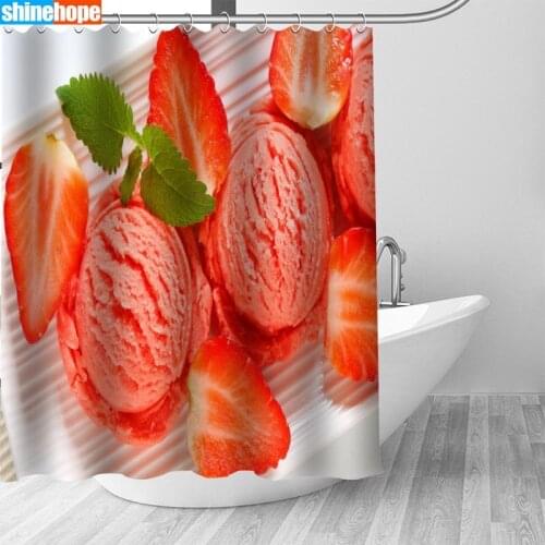150x180CM Nordic Pictures Polyester Waterproof Ice Cream Shower Curtains High Quality Bath Curtain In The Bathroom