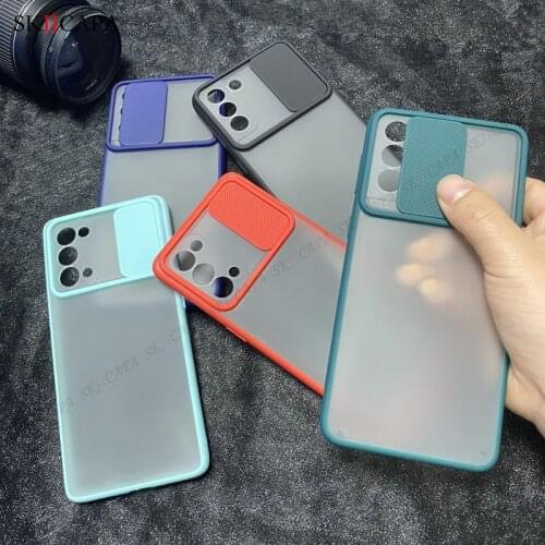 For OPPO Reno 5 Pro Case Push Window Protection Lens Shockproof Phone Case For OPPO Reno 4 Lite F17 Pro Translucent Matte Cover