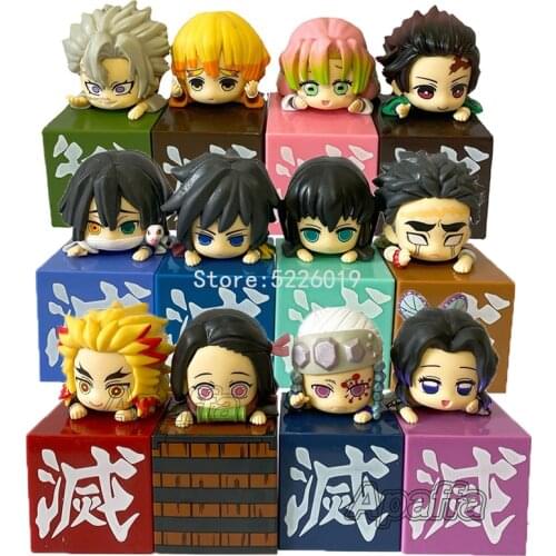 10cm Hikkake Demon Slayer Anime Figure Kimetsu no Yaiba Kochou Shinobu Action Figure Kamado Tanjirou Kamado Nezuko Figurine Toys