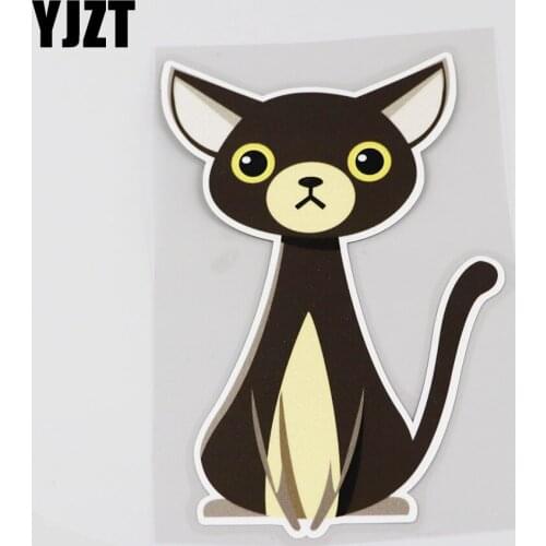 YJZT 10.6CMX16.3CM Lovely Personality Cat Car Sticker Decal Glossy Veneer 13B-0015