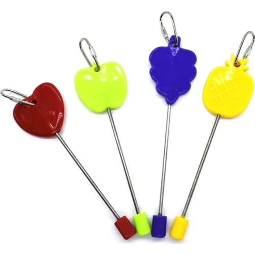 1 Pc Stainless Steel Meat Food Holder Stick Fruit Skewer Bird Treating Tool Parrot Toy Cage Feeding Accessories 4 Colors