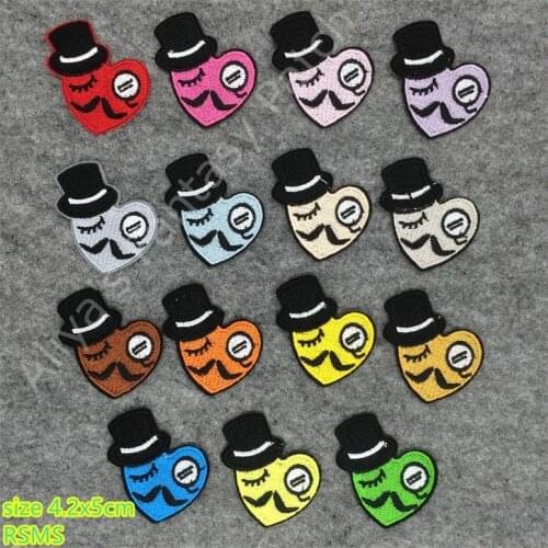 1 pcs heart shape hat embroidered iron on patches cloth accessories popular clothing bag hat shoe decor repair Patches Appliques