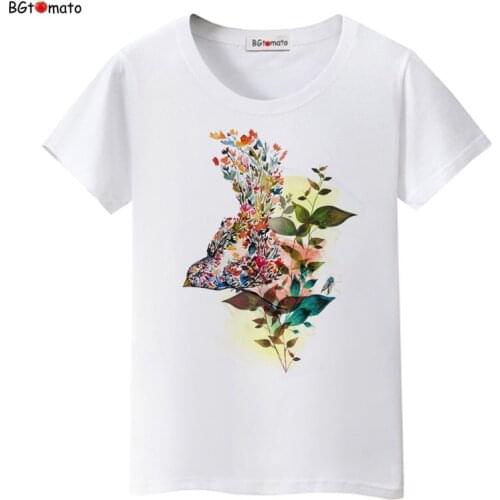 2021 Beautiful flowers creative art t shirts women love fashion cool shirts comfortable breathable soft casual tops
