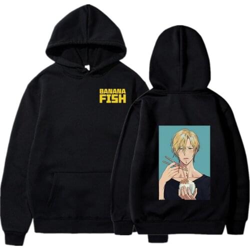2021 New Anime Banana Fish Hoodie Men Women Couples Sweatshirt Harajuku Vintage Pullover Hip Hop Streetwear Unisex Clothes