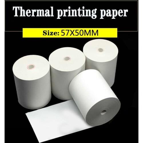 3Rolls Coreless receipt paper 57*50 front desk cash register paper supermarket takeaway pos printing paper 58mm thermal paper