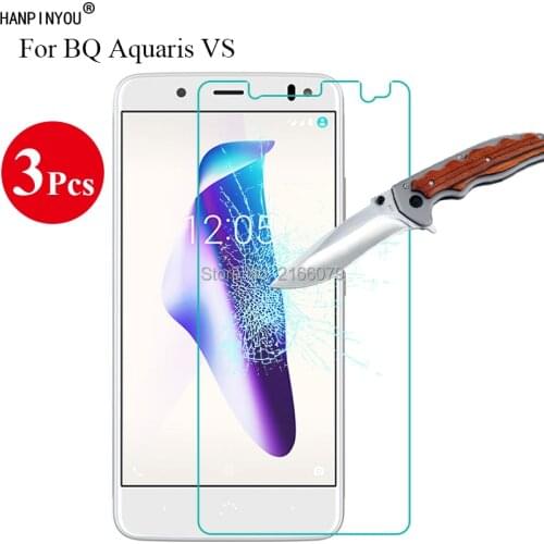 3 Pcs/Lot New 9H 2.5D Hard Tough Tempered Glass Screen Protector For BQ Aquaris VS 5.2" Protective Film Guard + Clean Tools