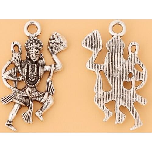 30pcs/Lot Tibetan Silver Vishnu Indian God Charms Pendants Beads for Necklace Jewelry Making Accessories