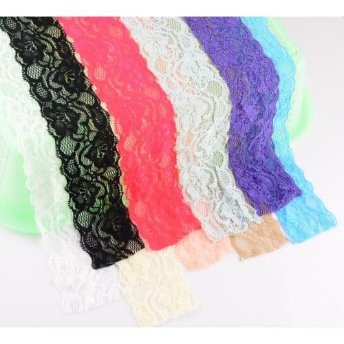 50Yards/lot New Lace Headbands For girls Wide Hair Band With Flower Design Headwear Kids Hair DIY Accessories HD05Y
