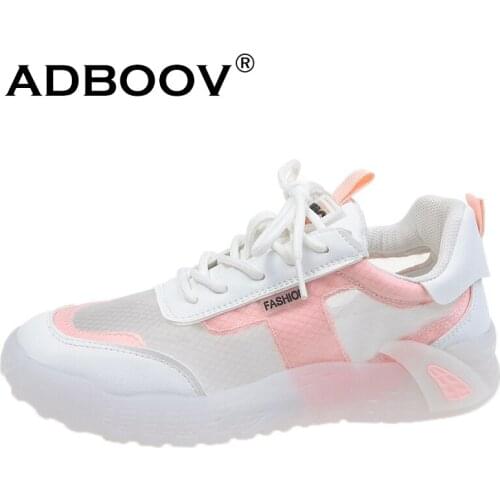 ADBOOV Comfortable Casual Sneakers Women Transparent sole Fashion Shoes Ladies