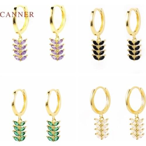 CANNER 925 Sterling Silver Earrings For Women Black/Purple Earrings Dangle Ear Piercing Pendientes Mom Gift 2021 Trend Vintage