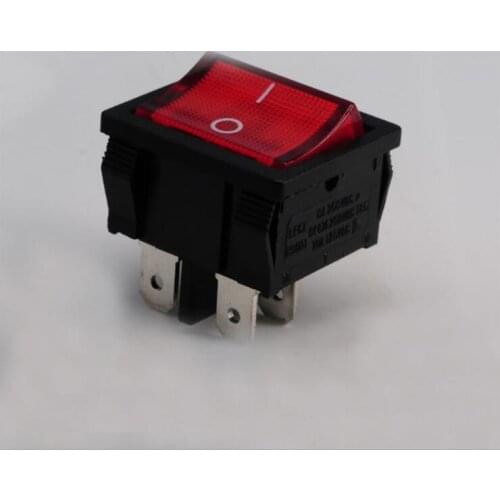Free shipping5PCS KCD5 21x24mm KCD5-201 red Rocker Switches 4 Pin Unilateral Reset Switch 6A/12A 250VAC