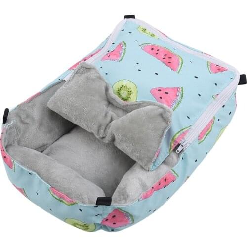 Hamster Squirrel Cotton Hammock Beds Watermelon Print Hammock Guinea Pig Rabbit Hammock Beds Nest Cage Pet Supplies