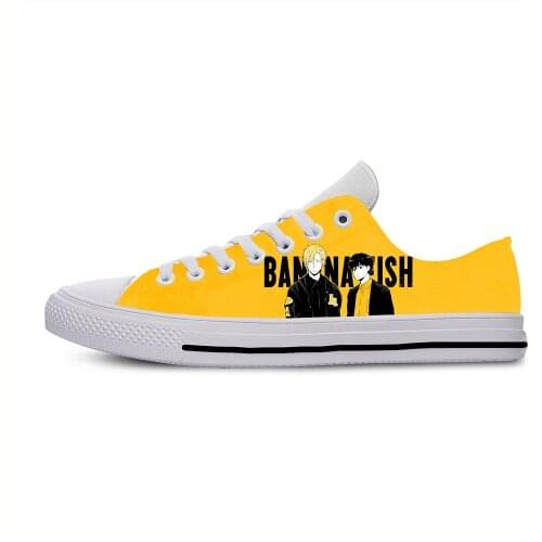 Japanese Anime Manga Cartoon Banana Fish Ash Lynx Casual Cloth Shoes Low Top Lightweight Breathable 3D Print Men women Sneakers